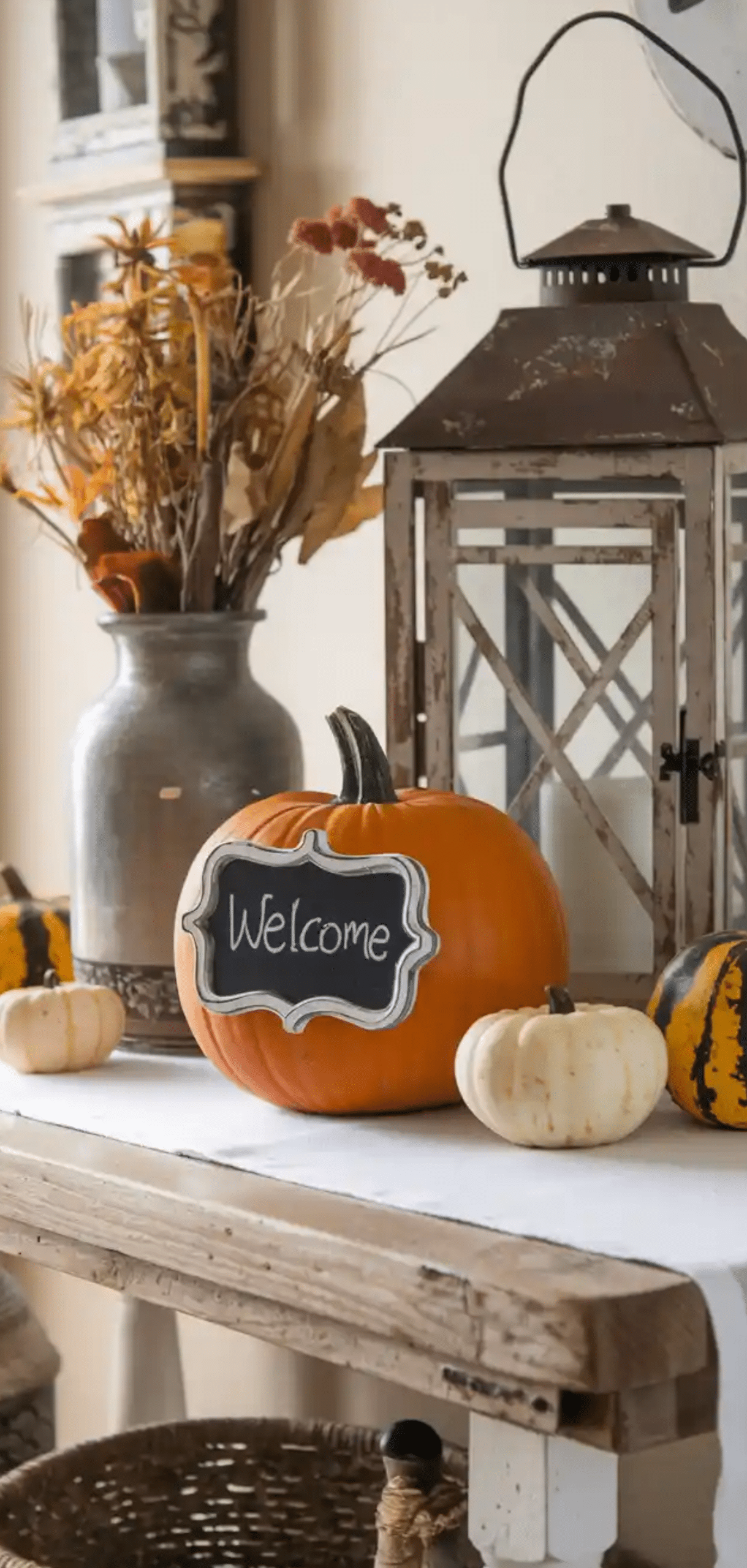 Farmhouse Fall Entry Table Decor Ideas 