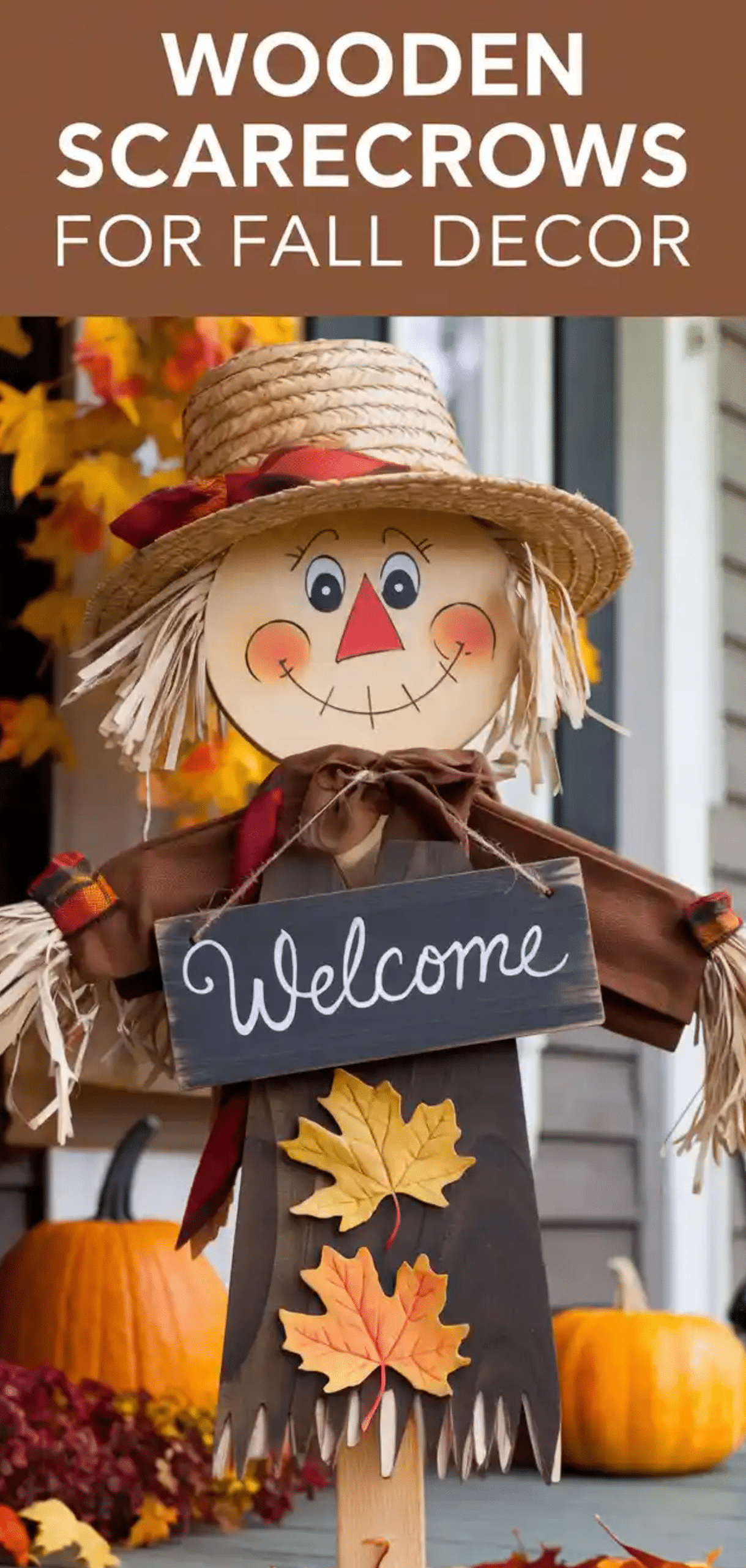 Wooden Scarecrows for Fall Decor