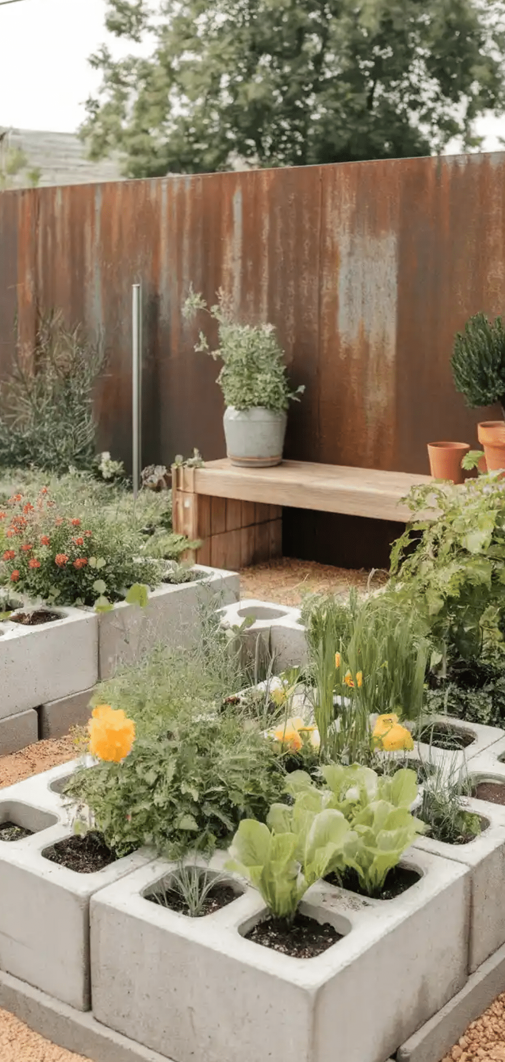 Creative Cinder Block Garden Bed Ideas