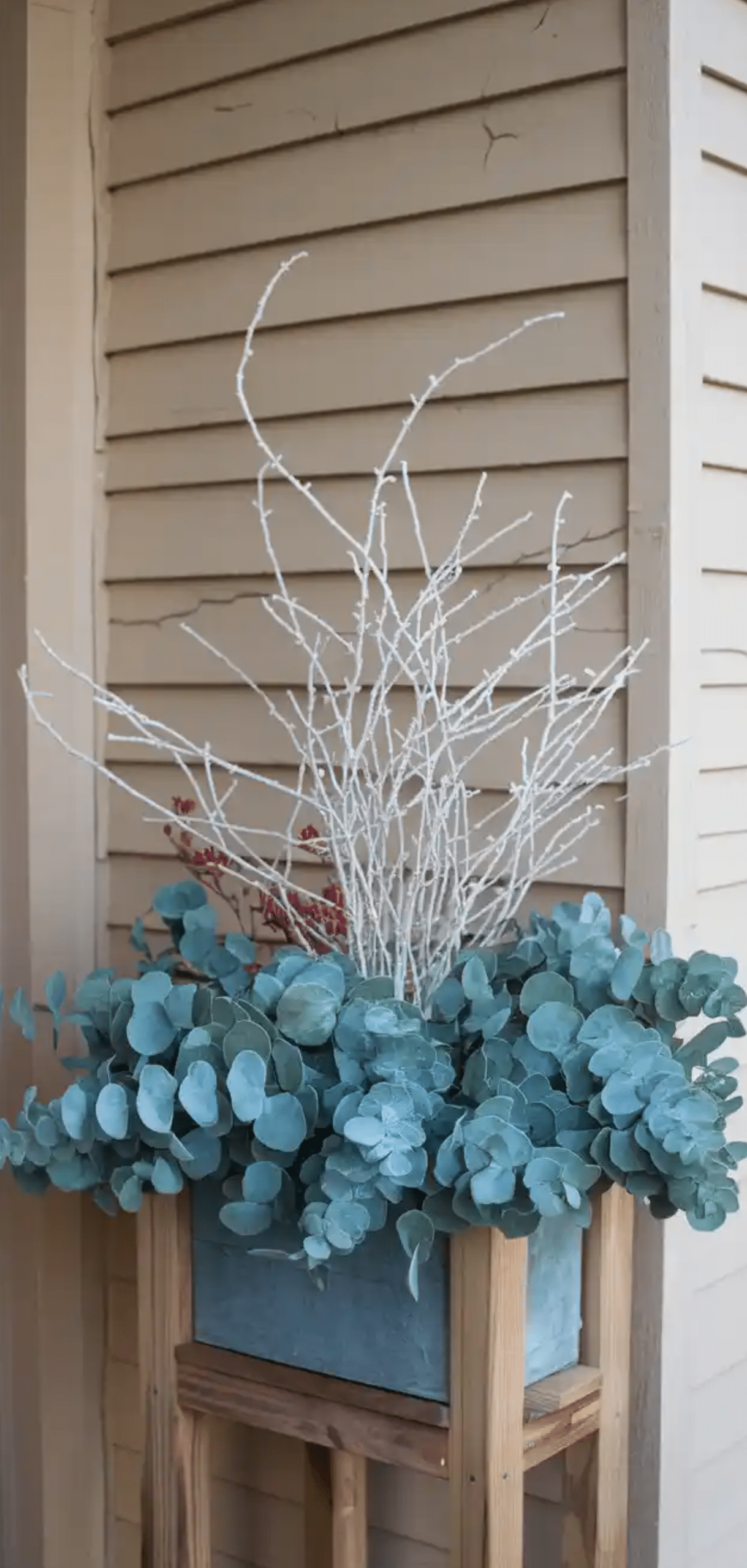 Charming Winter Planter For Front Porch