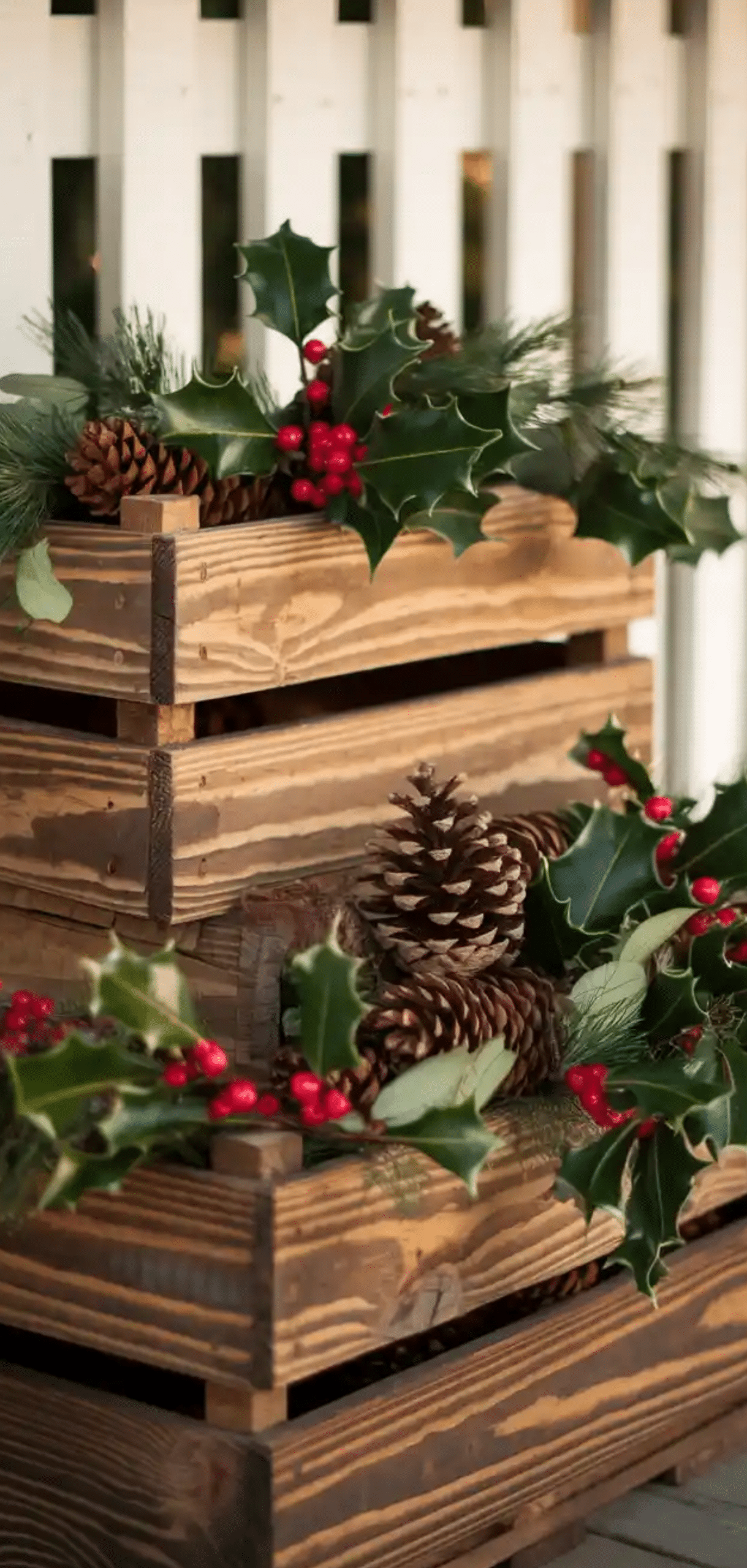Charming Winter Planter For Front Porch