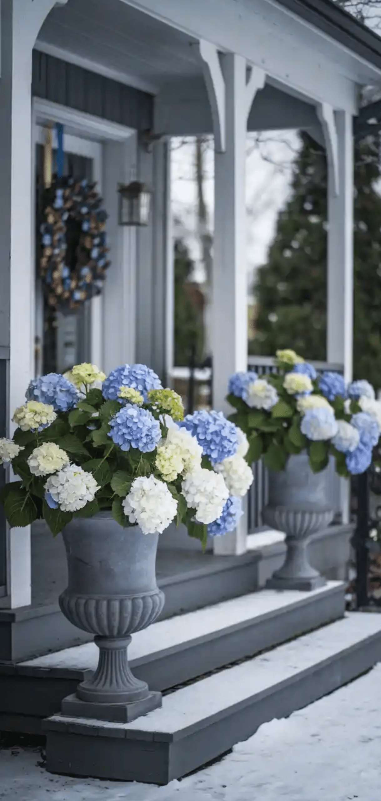 Charming Winter Planter For Front Porch