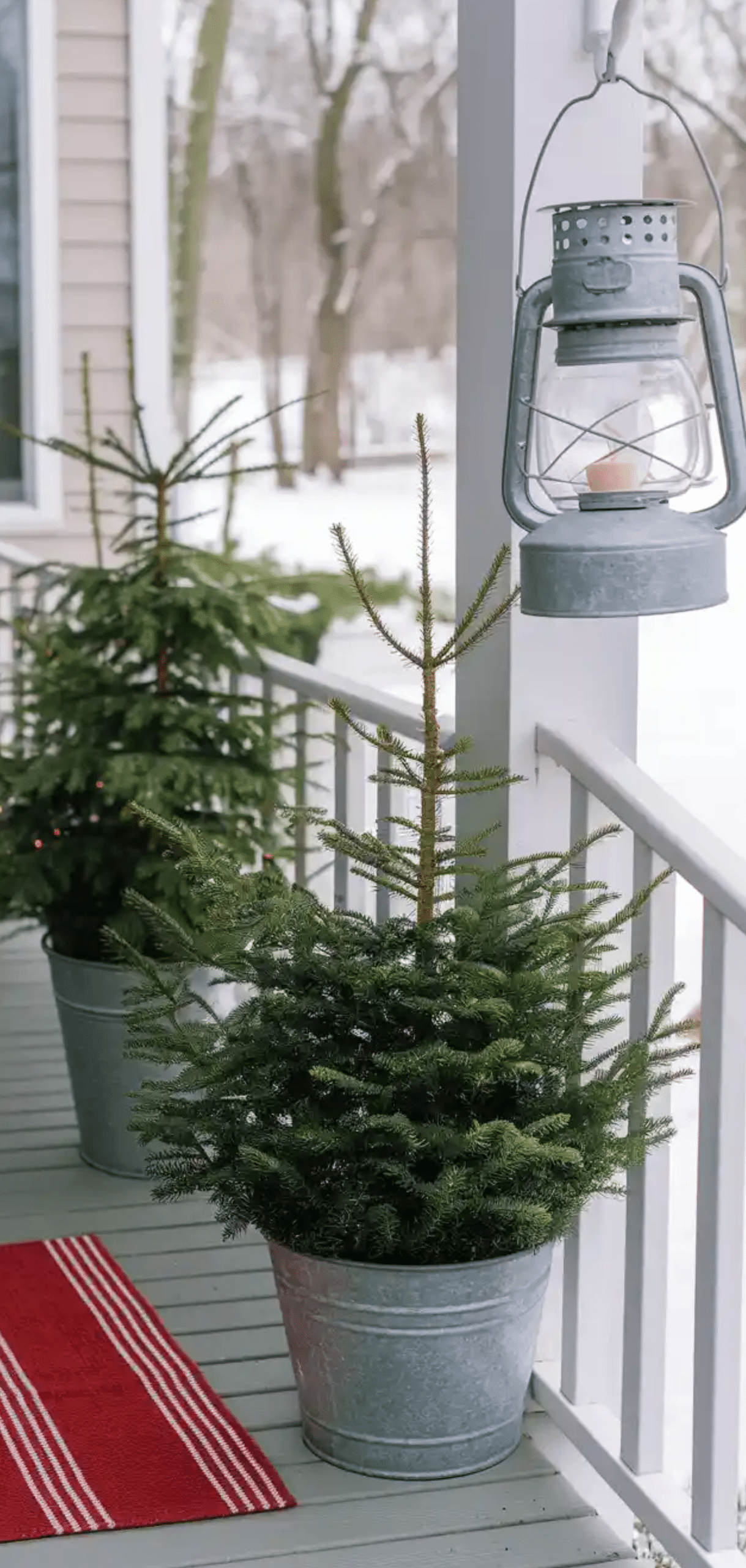 Charming Winter Planter For Front Porch