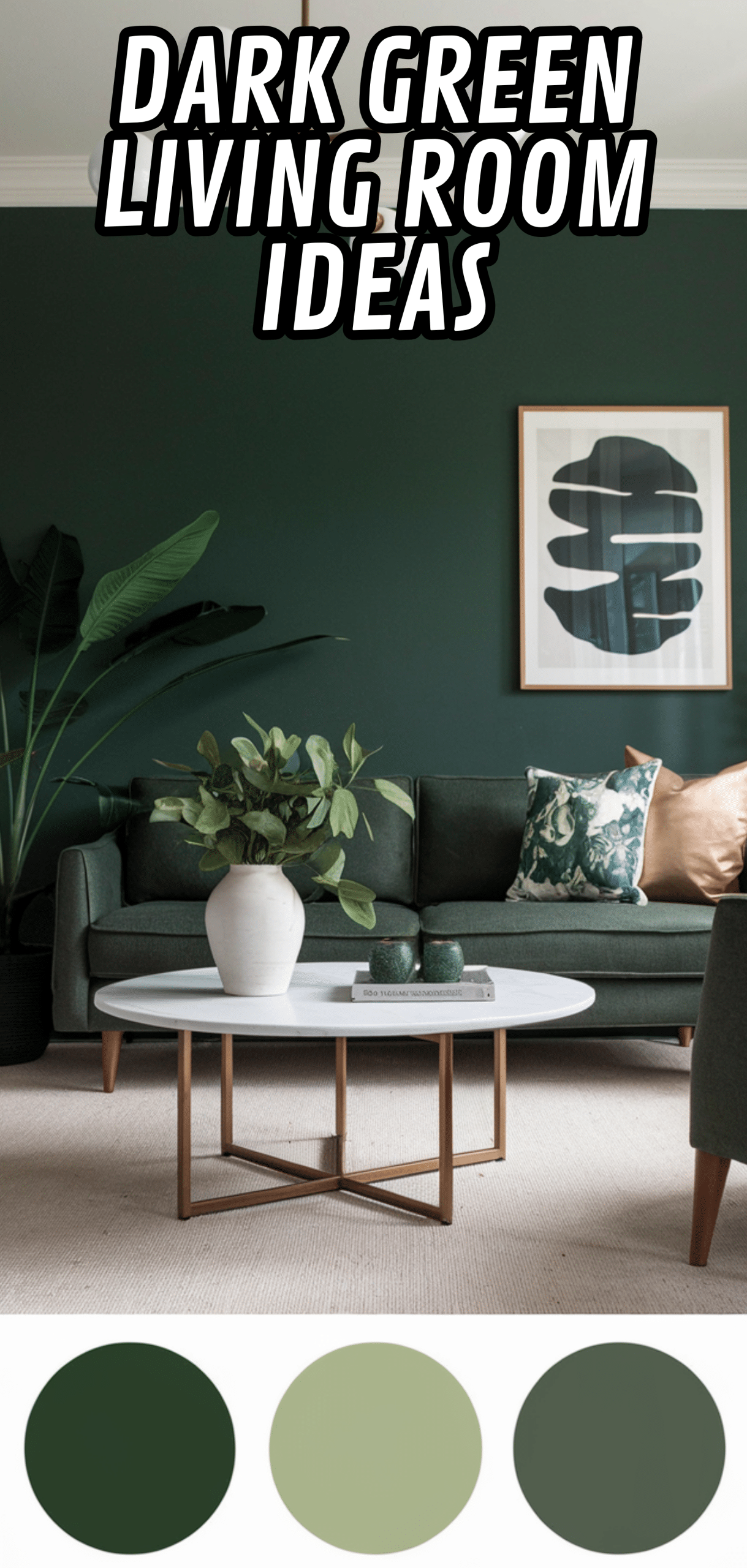 16 Perfect Dark Green Living Room Ideas