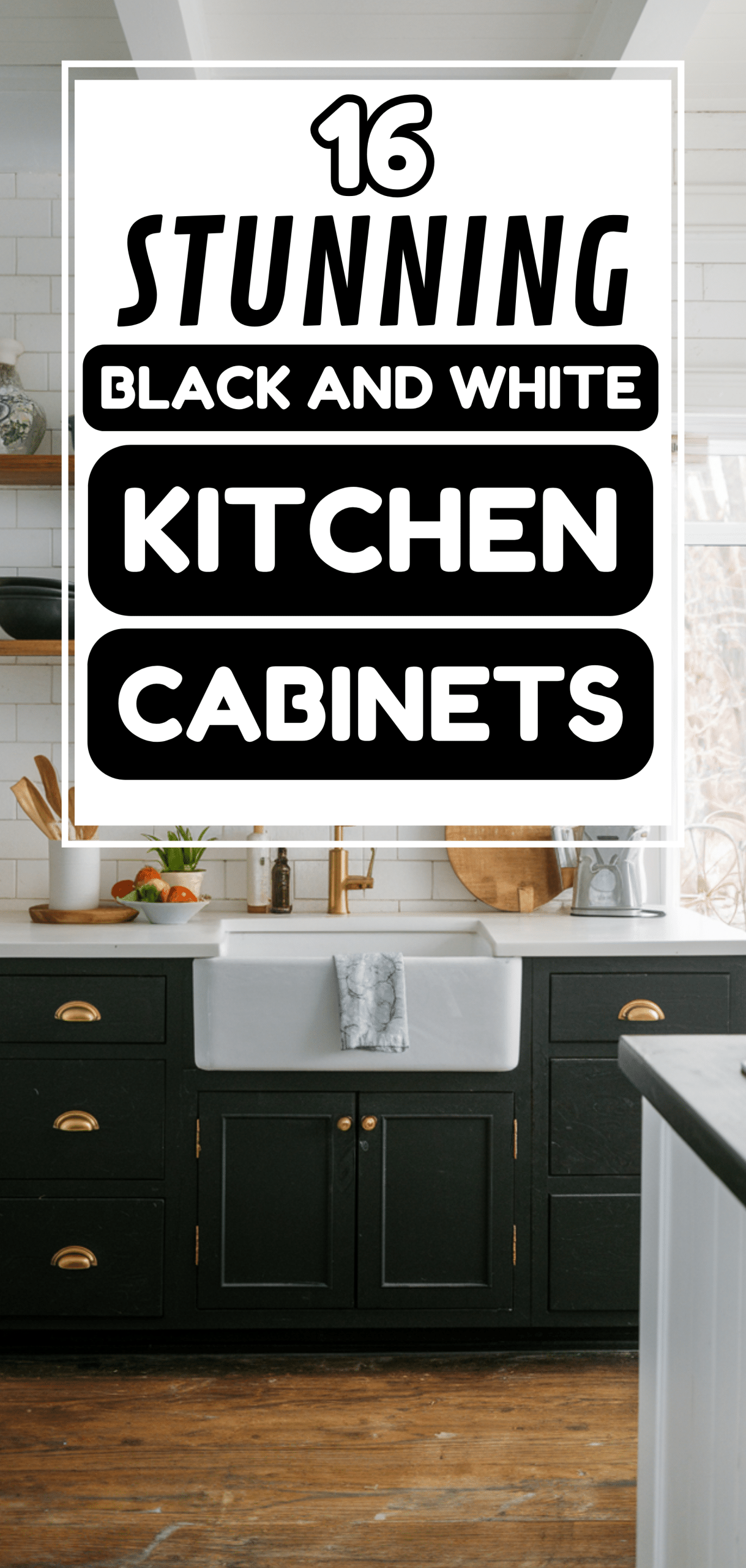 16 Stunning Black And White Kitchen Cabinets