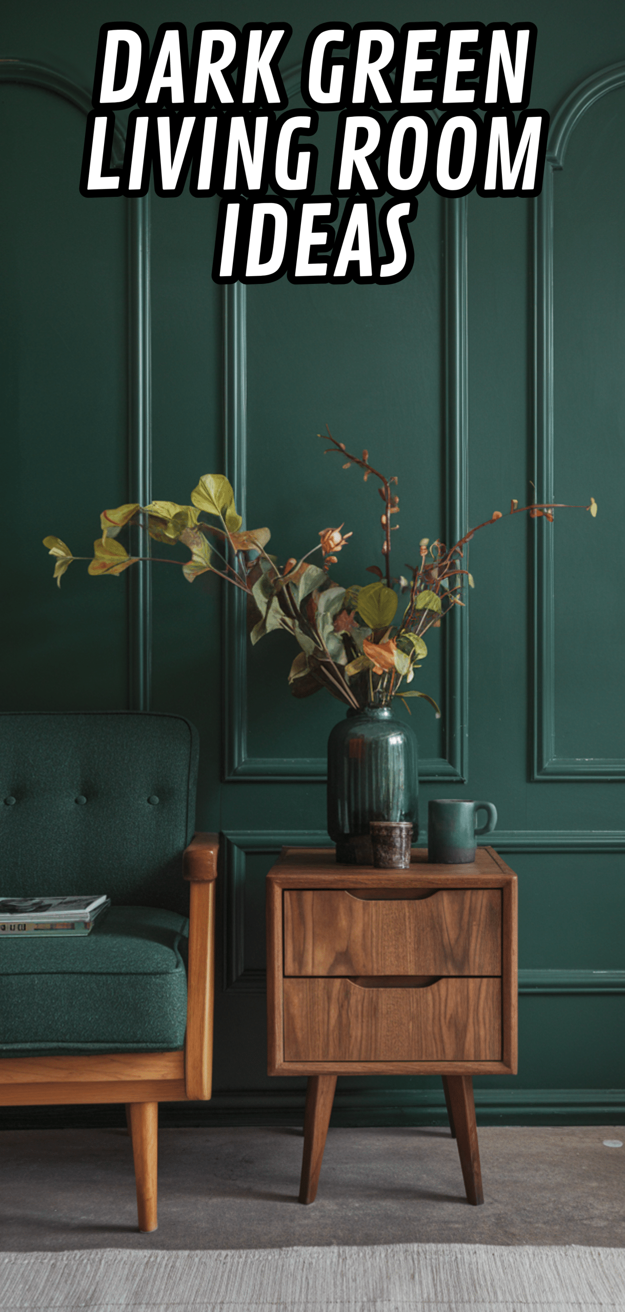 16 Perfect Dark Green Living Room Ideas