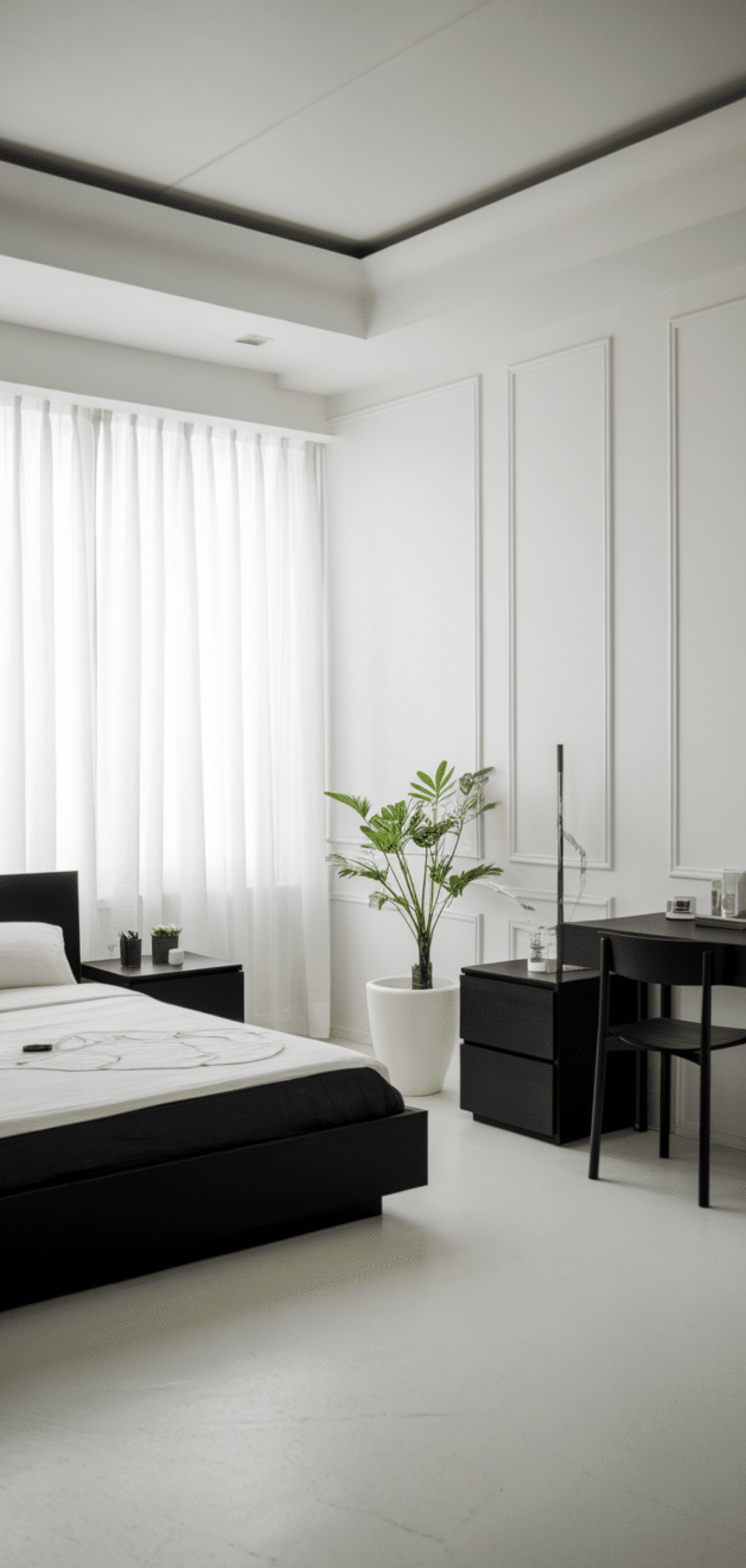 Elegant Bedroom Ideas with Minimalist Black and White Decor for a Modern Look