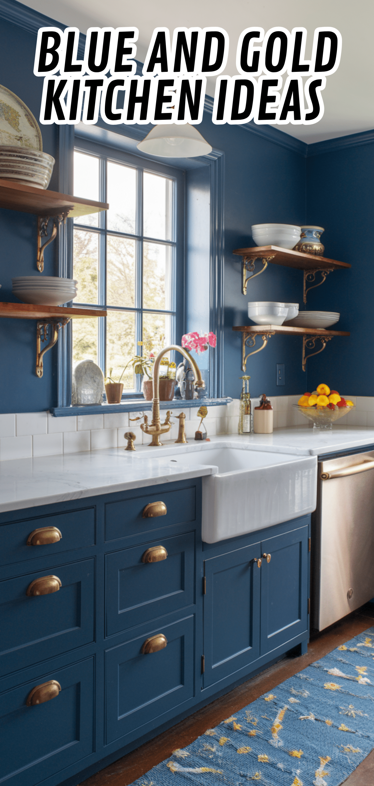 14 Brilliant Blue and Gold Kitchen Ideas