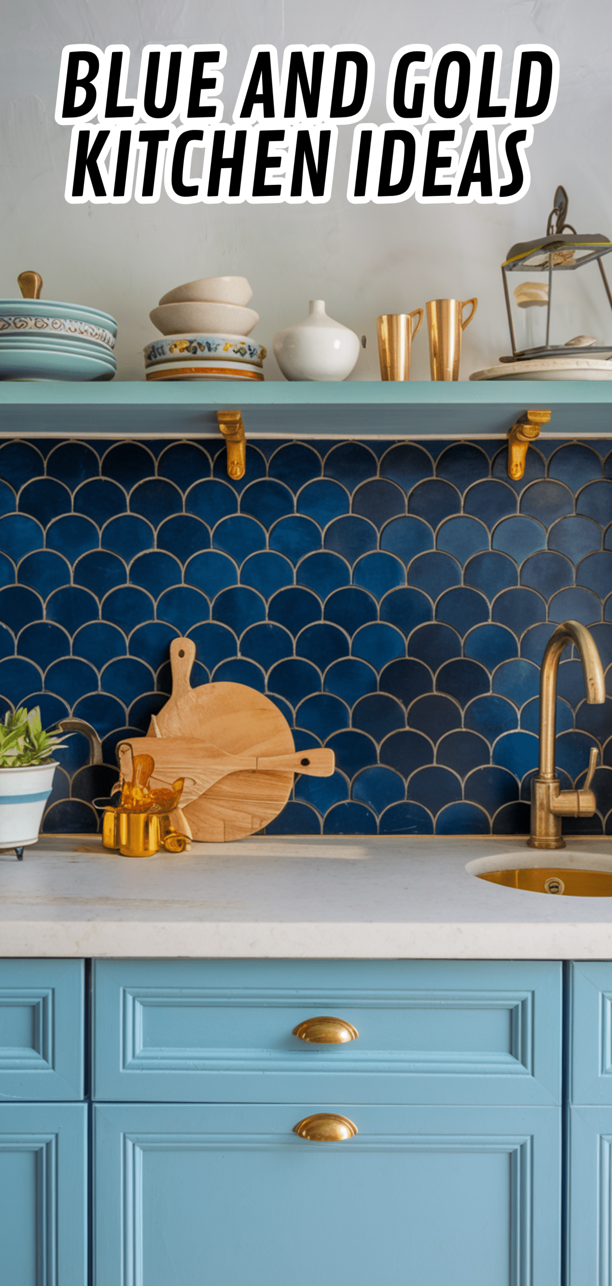 14 Brilliant Blue and Gold Kitchen Ideas