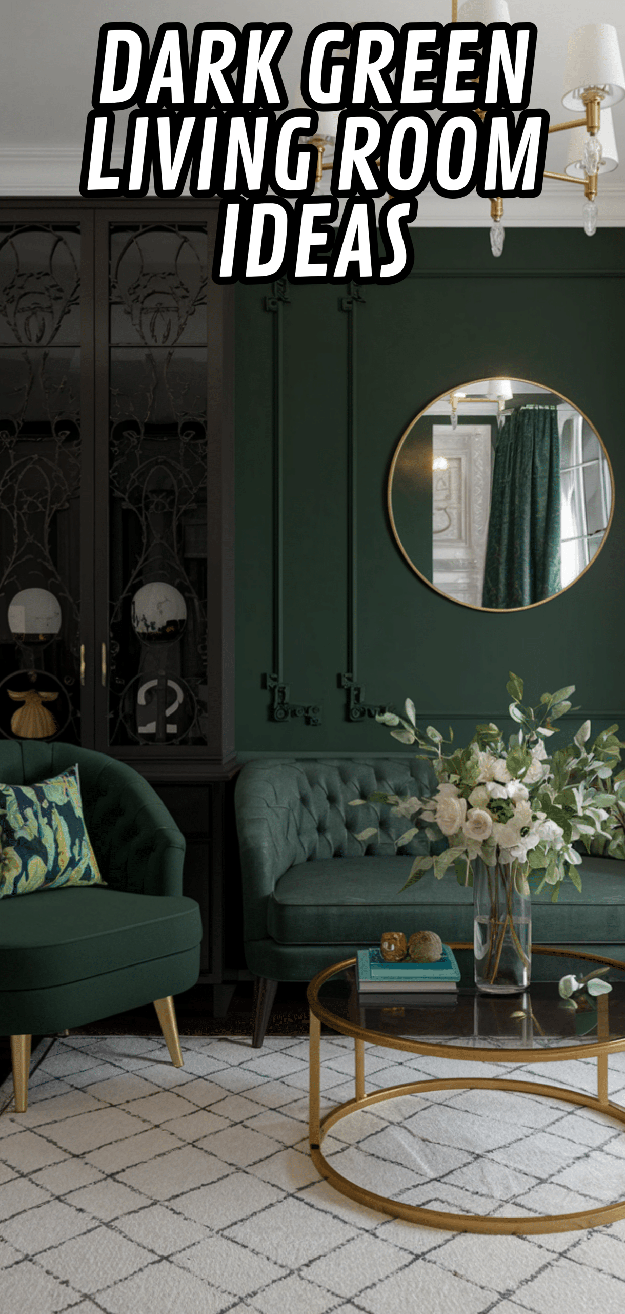 16 Perfect Dark Green Living Room Ideas