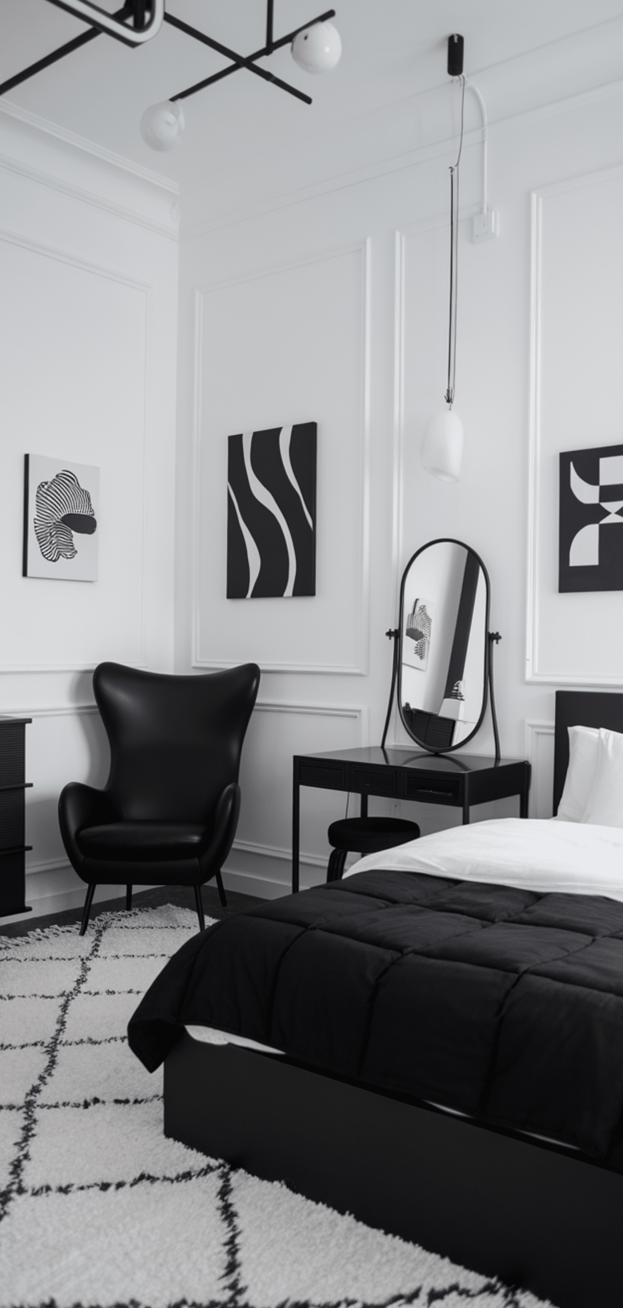 Elegant Bedroom Ideas with Minimalist Black and White Decor for a Modern Look