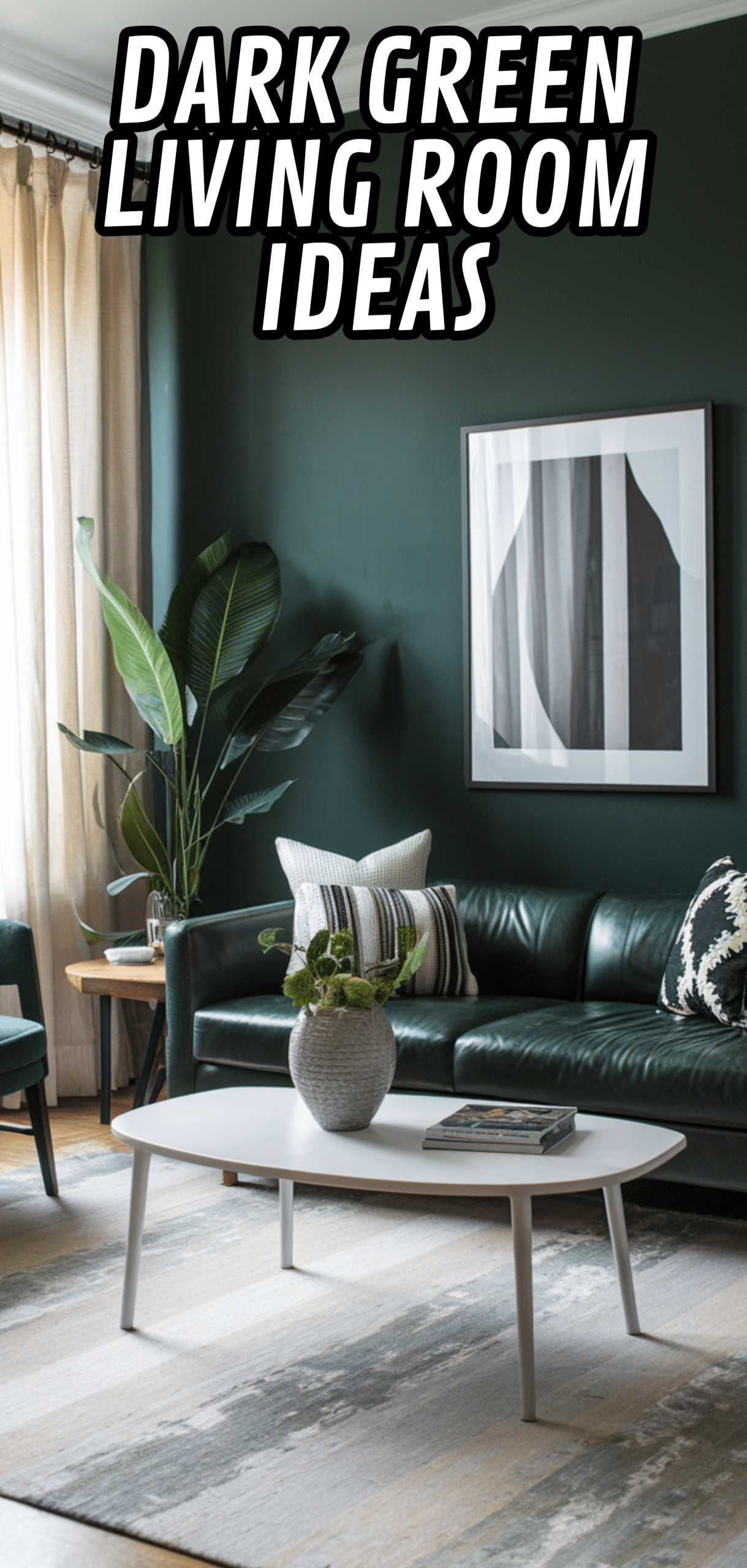16 Perfect Dark Green Living Room Ideas