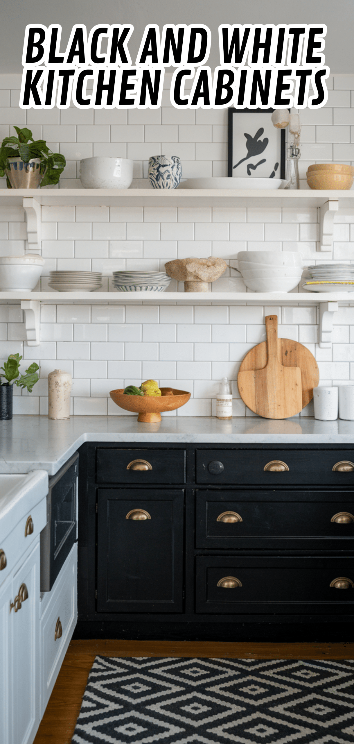 16 Stunning Black And White Kitchen Cabinets
