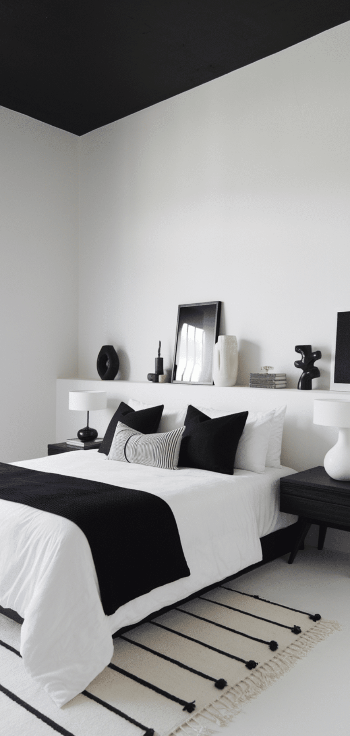 Elegant Bedroom Ideas with Minimalist Black and White Decor for a Modern Look