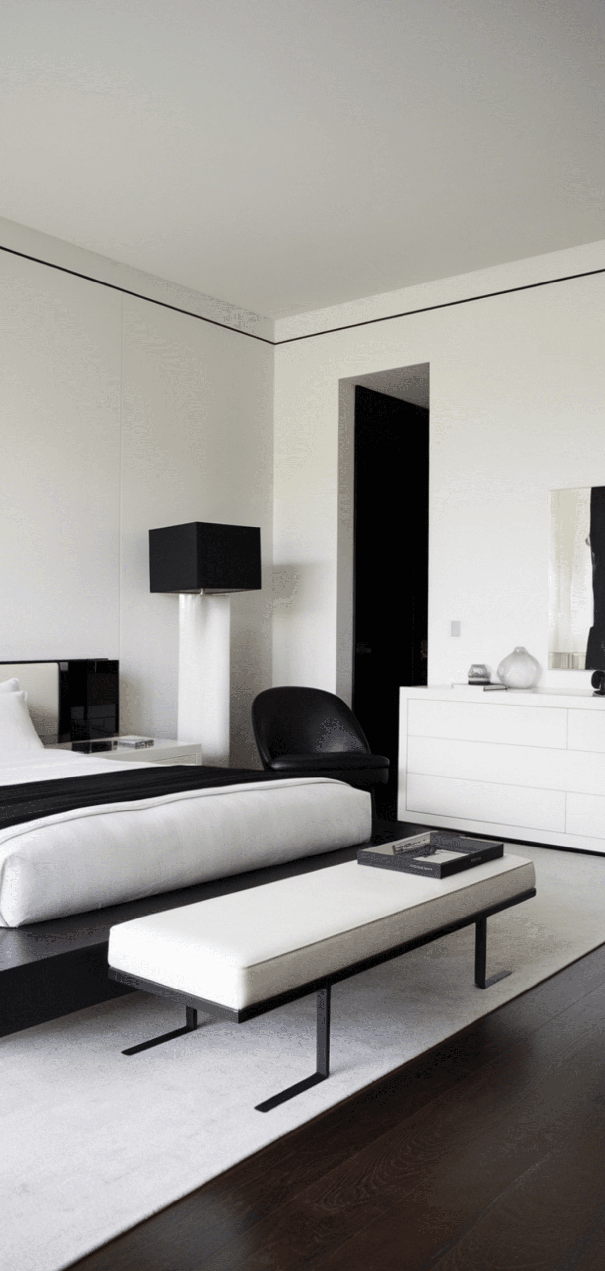 Elegant Bedroom Ideas with Minimalist Black and White Decor for a Modern Look