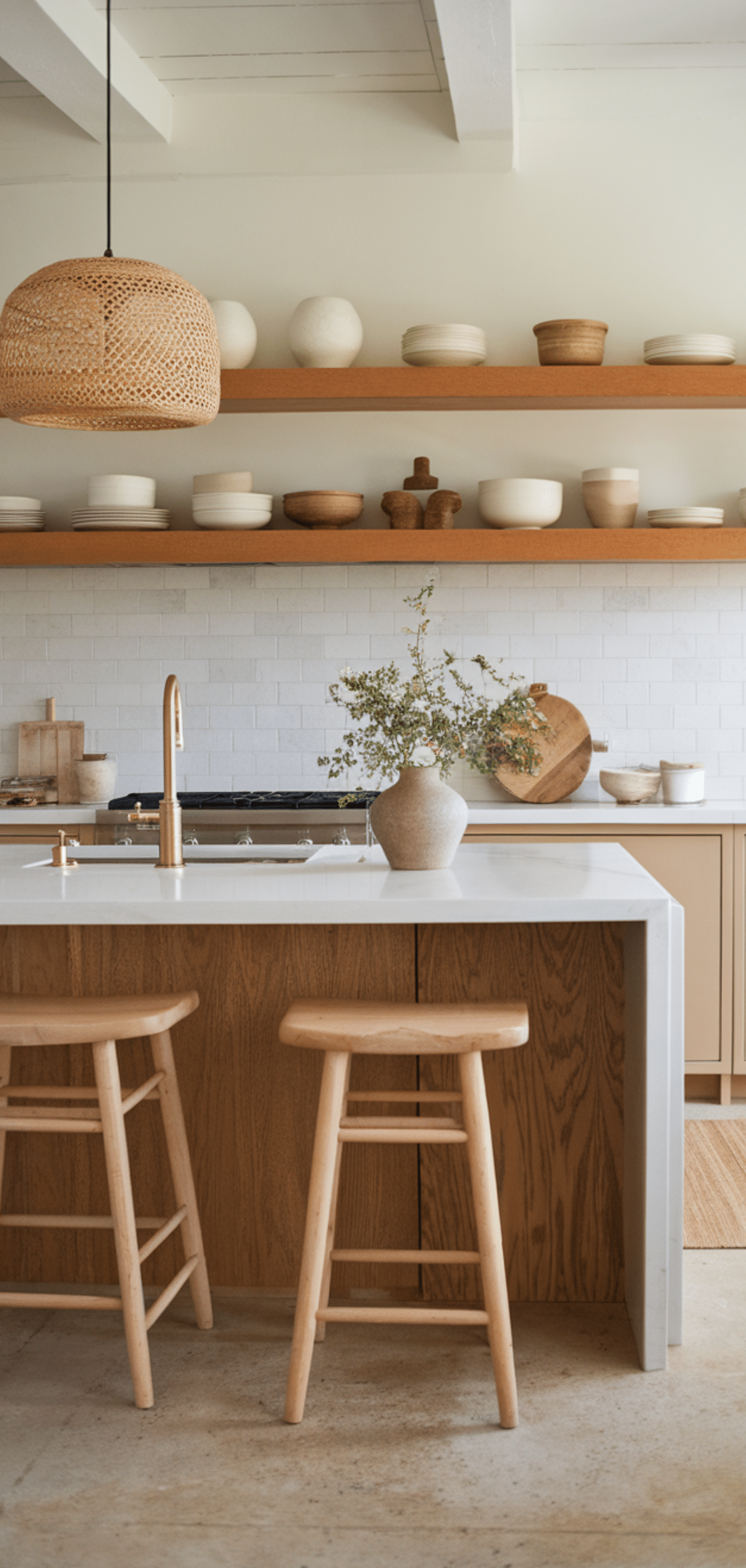 Neutral-Toned Kitchen with Natural Elements