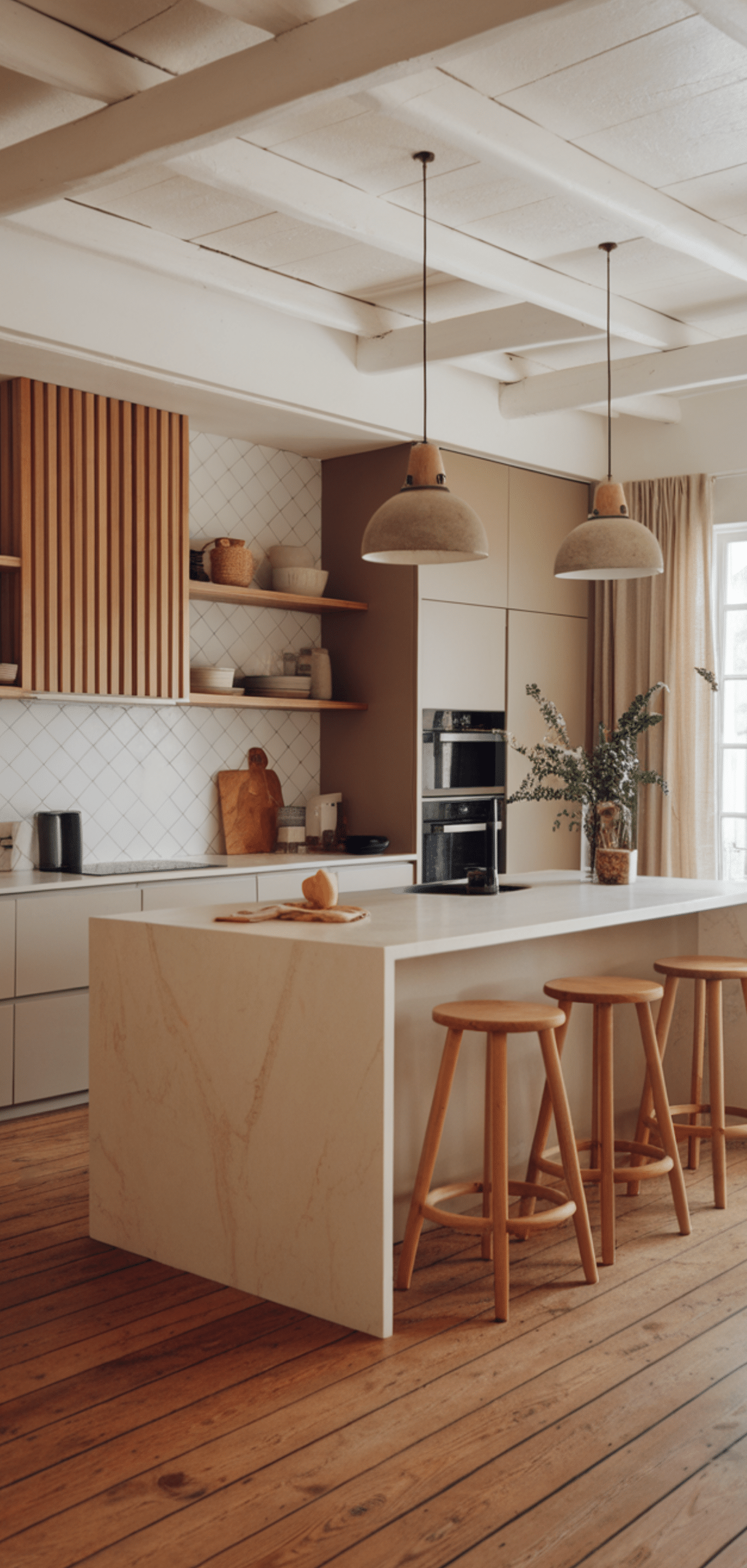 Neutral-Toned Kitchen with Natural Elements