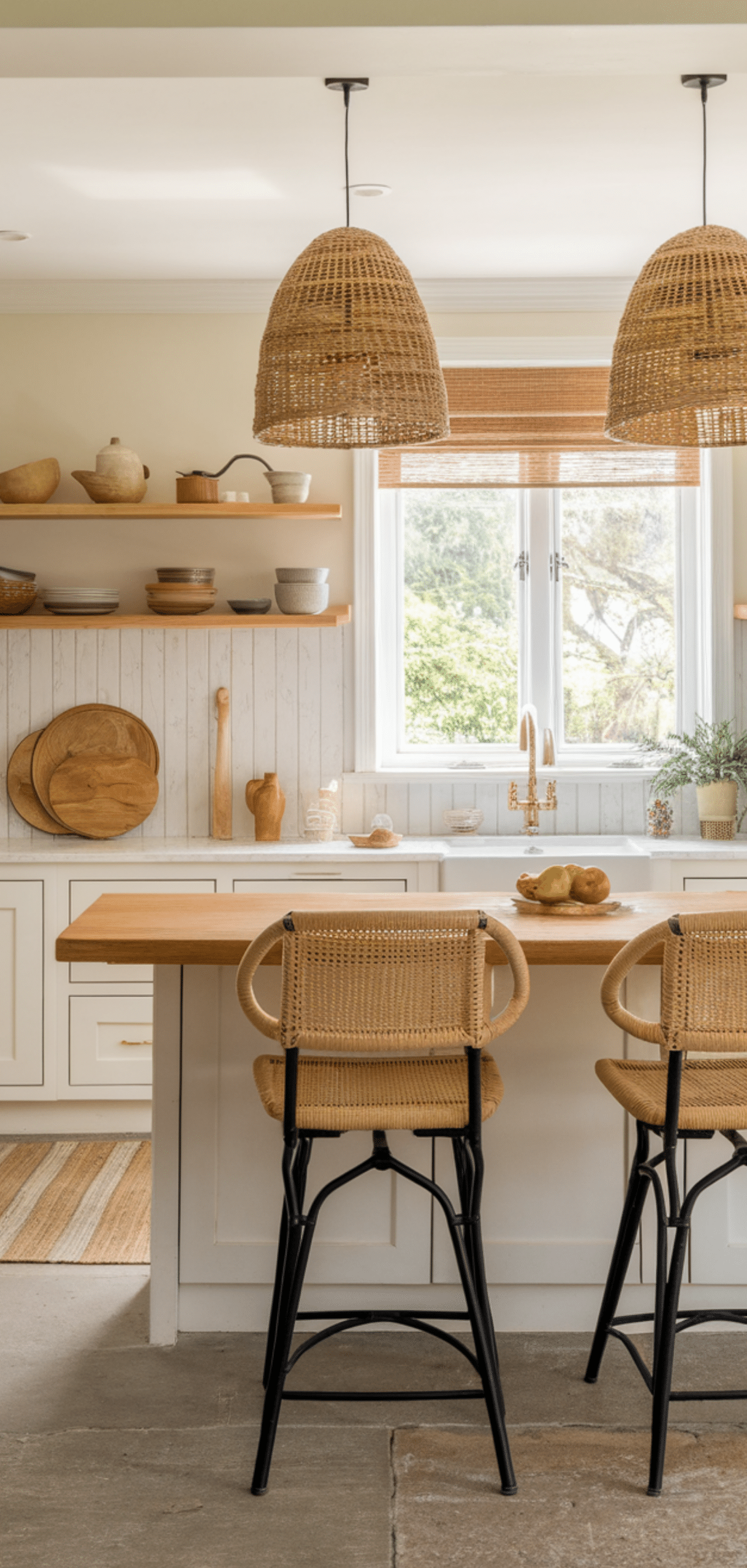 Neutral-Toned Kitchen with Natural Elements