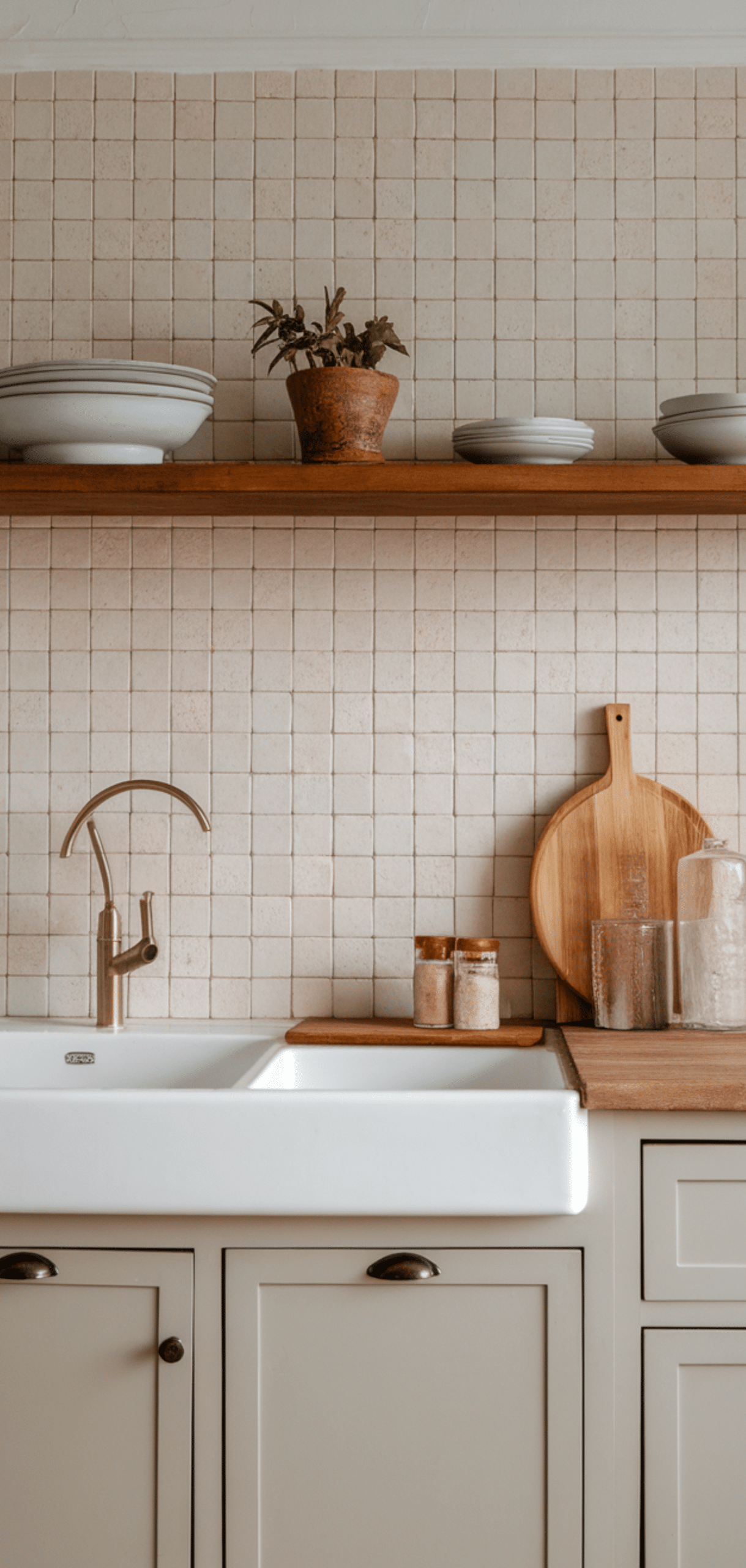 Neutral-Toned Kitchen with Natural Elements