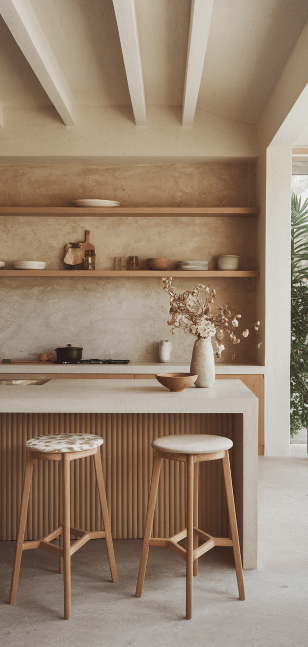 Neutral-Toned Kitchen with Natural Elements
