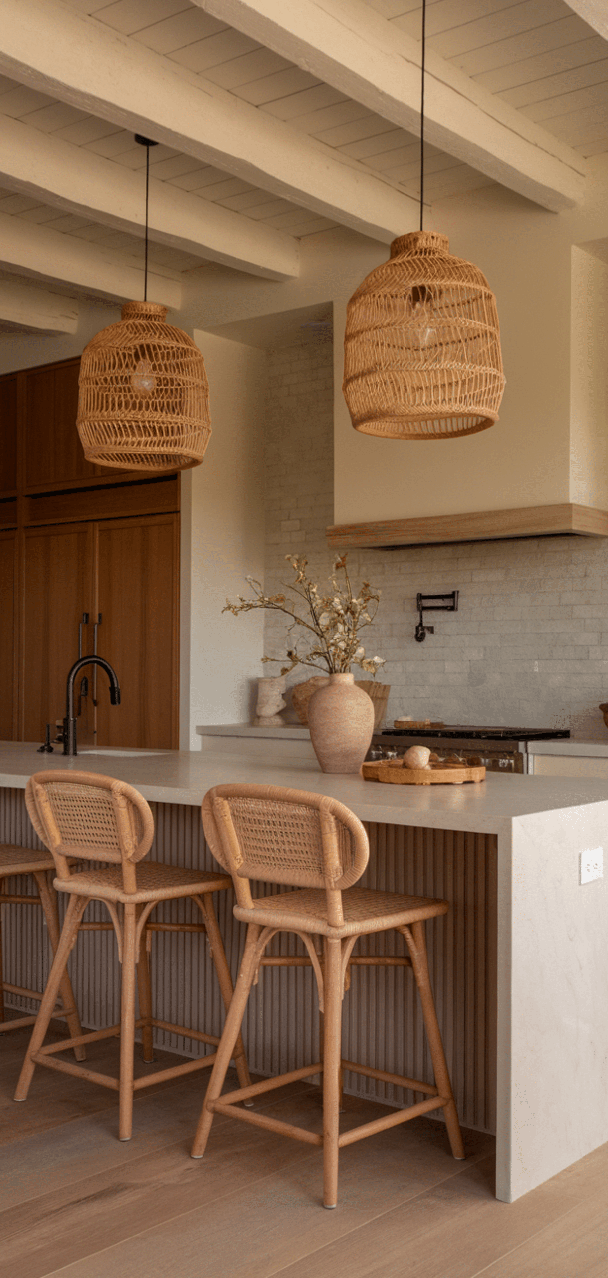 Neutral-Toned Kitchen with Natural Elements