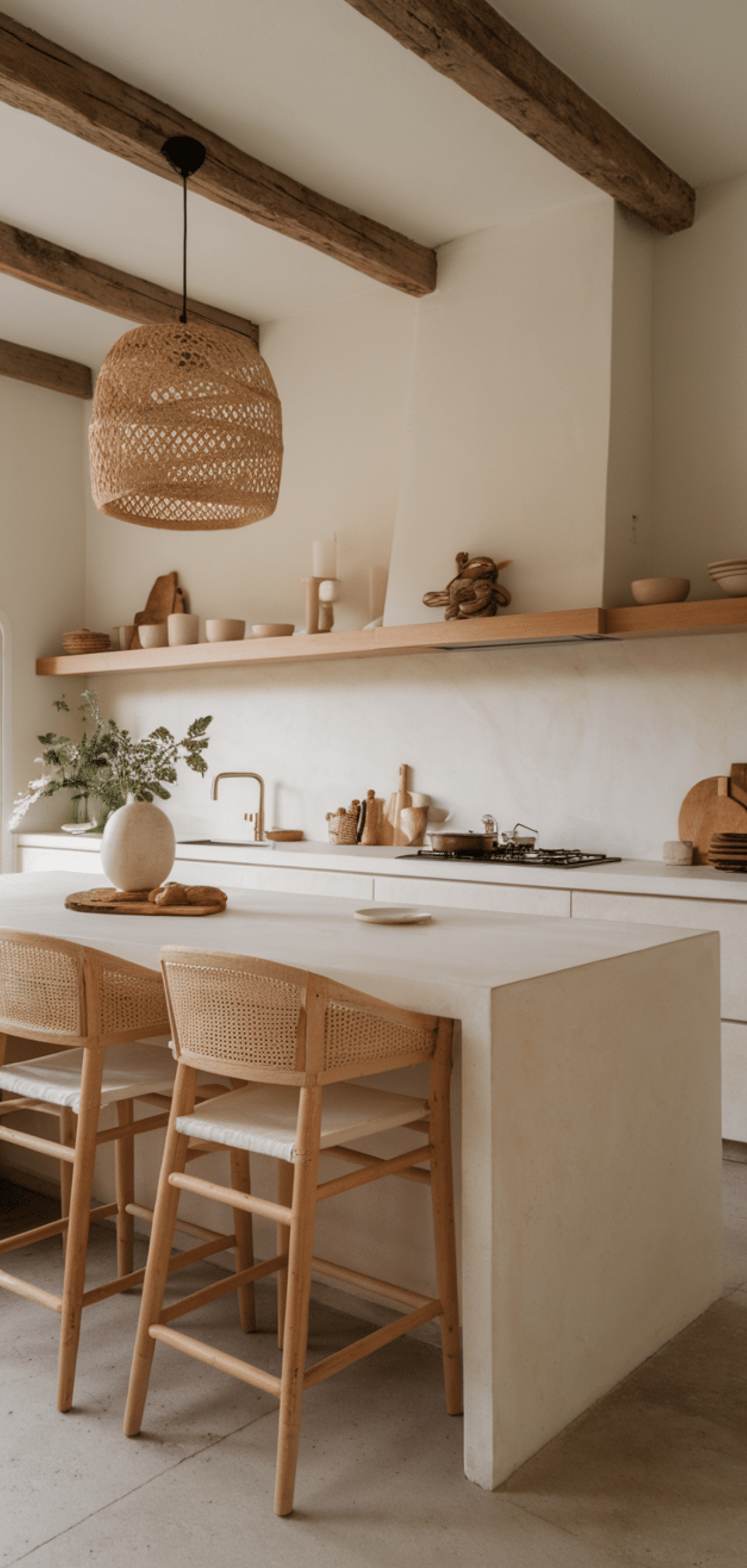 Neutral-Toned Kitchen with Natural Elements