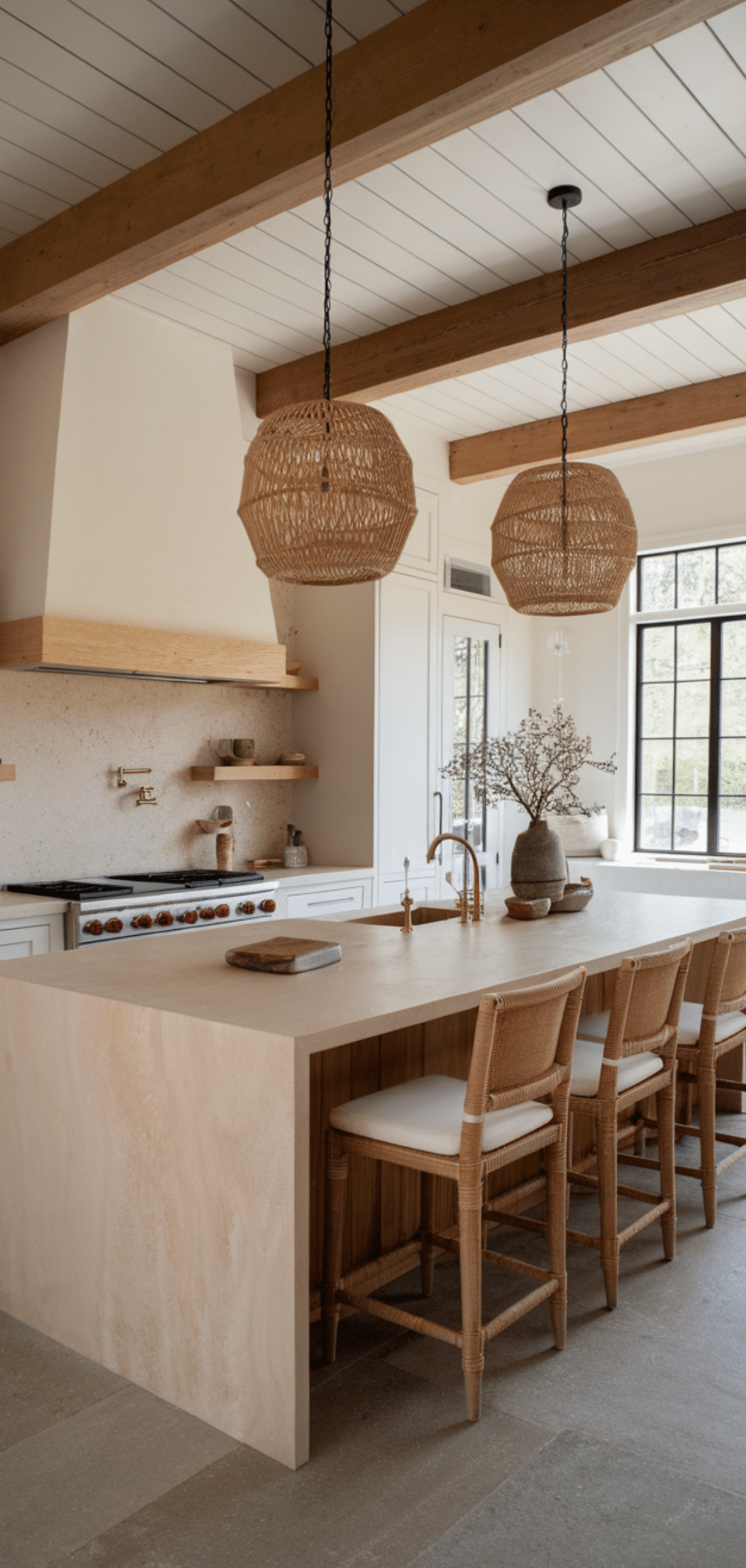 Neutral-Toned Kitchen with Natural Elements