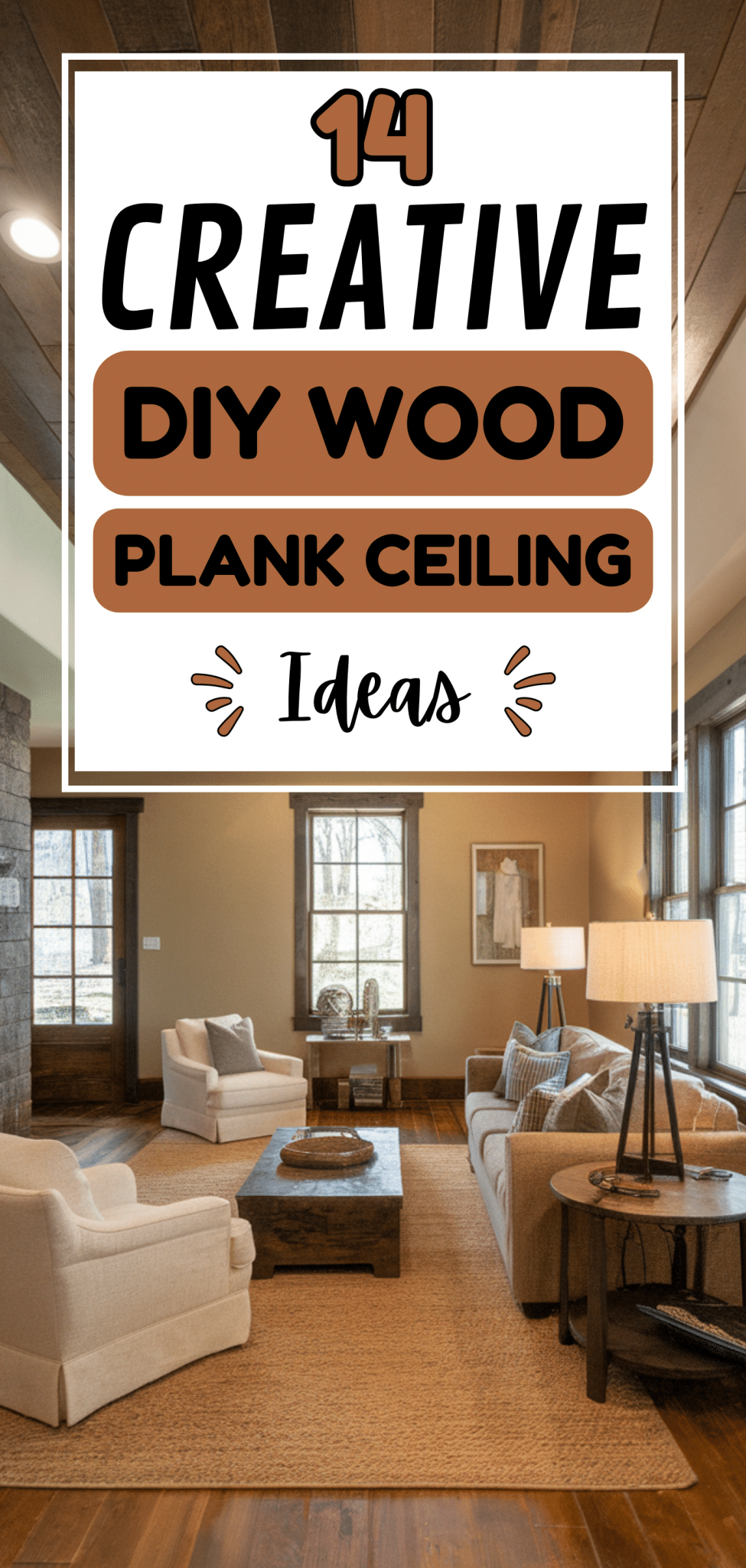 14 Creative DIY Wood Plank Ceiling Ideas - The Mega Mom